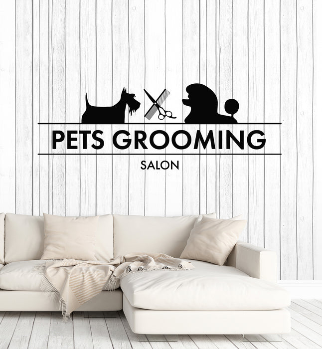 Vinyl Wall Decal Pets Grooming Salon Dogs Home Animals Stickers Mural (g6367)