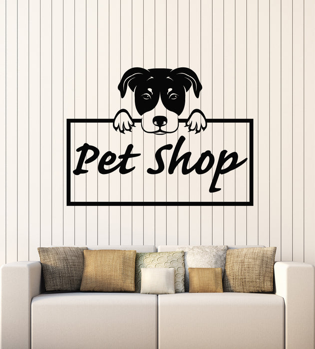 Vinyl Wall Decal Pet Shop Friendship Dog Head House Animal Stickers Mural (g3354)