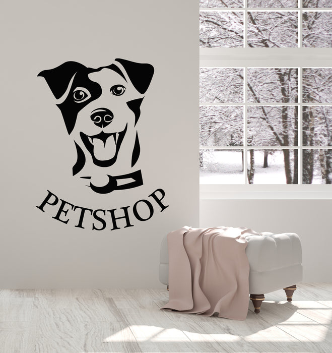 Vinyl Wall Decal Pet Shop Cute Dog Head Youse Animal Care Stickers Mural (g4711)