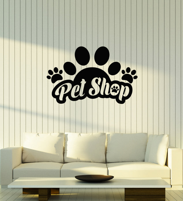 Vinyl Wall Decal Lettering Pet Shop Paw Print Home Animals Stickers Mural (g4621)