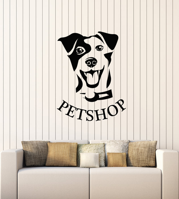 Vinyl Wall Decal Pet Shop Cute Dog Head Youse Animal Care Stickers Mural (g4711)