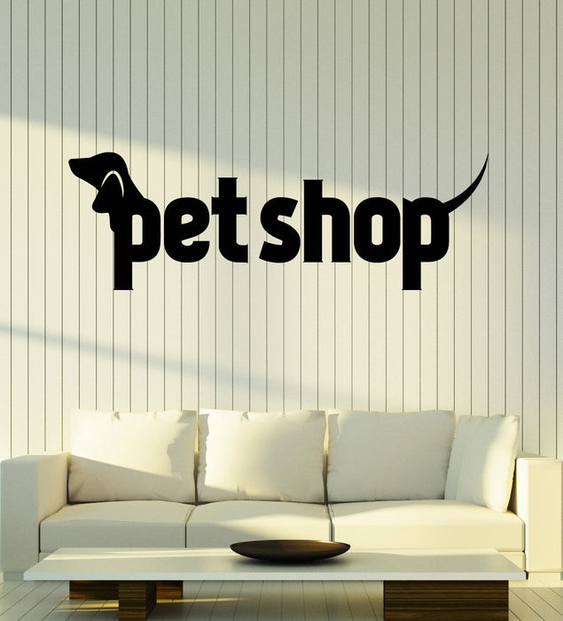 Vinyl Wall Decal Abstract Dachshund Pet Shop Lettering Home Animals Care Stickers Mural (g5834)
