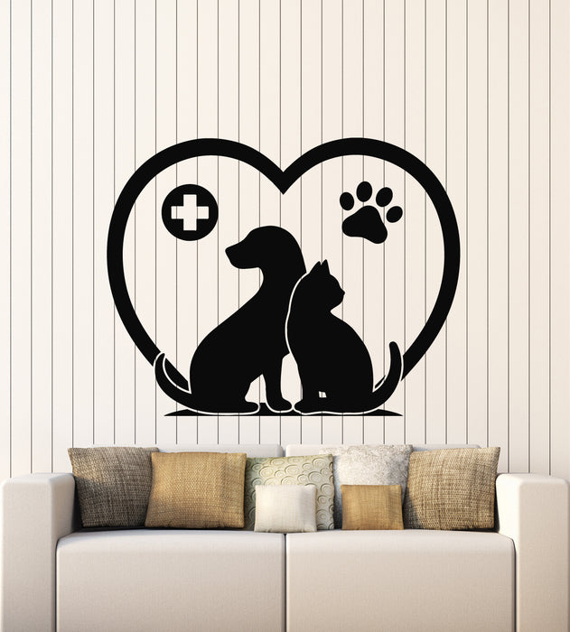 Vinyl Wall Decal Home Animals Care Pets Cat Dog Veterinary Clinic Stickers Mural (g6622)