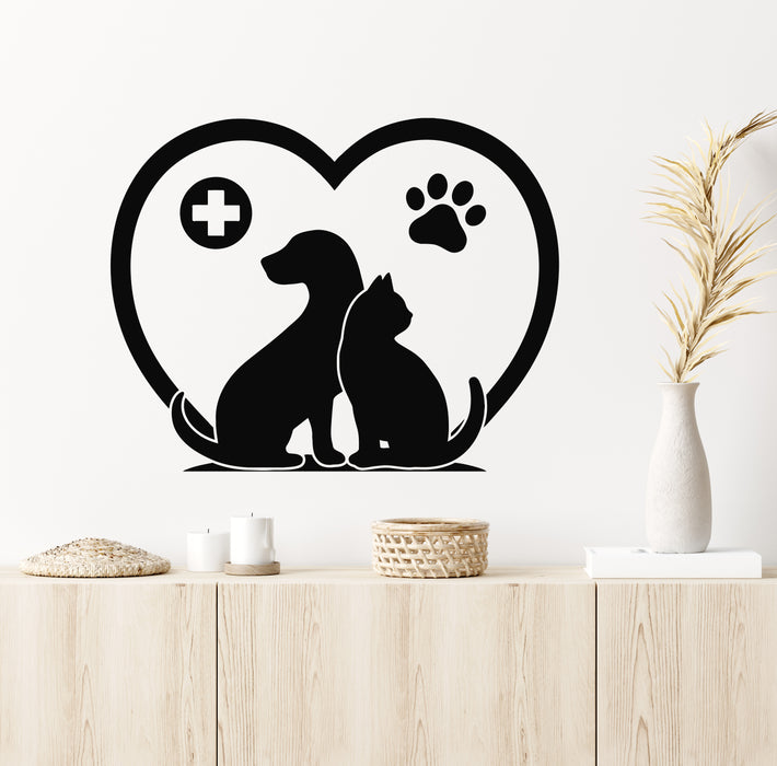 Vinyl Wall Decal Home Animals Care Pets Cat Dog Veterinary Clinic Stickers Mural (g6622)