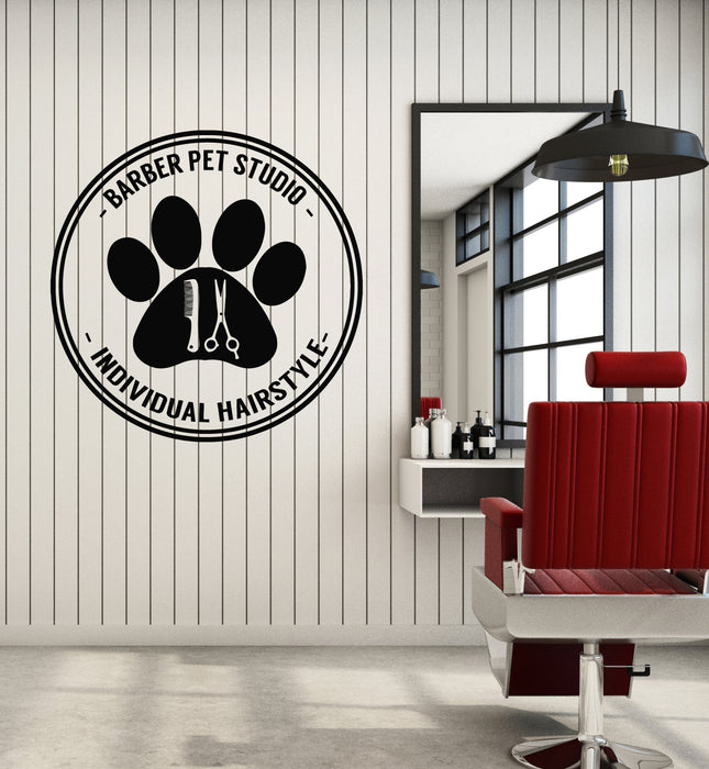 Vinyl Wall Decal Barber Pet Studio Individual Hairstyle Home Animals Stickers Mural (g6324)