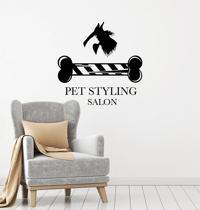 Vinyl Wall Decal Pet Styling Salon Grooming Groomer Animal Dog Stickers Mural (ig6392)