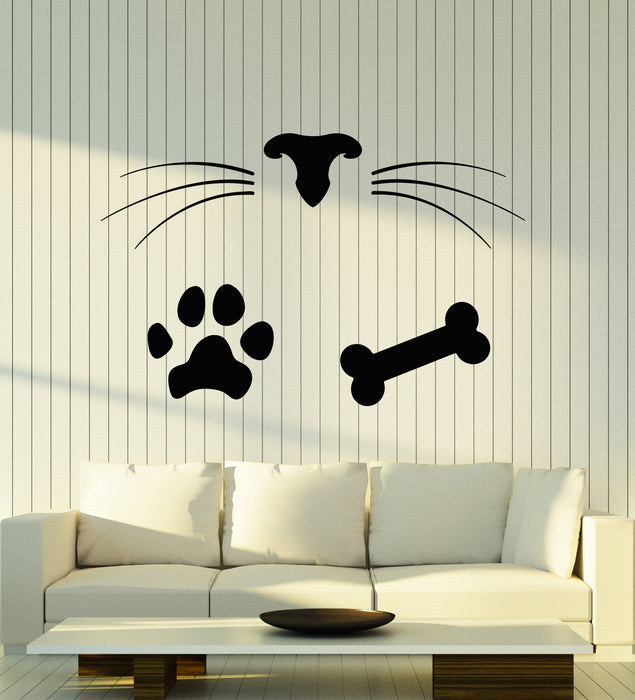 Vinyl Wall Decal Paw Prints Bone Pets Grooming Services Stickers Mural (g4902)