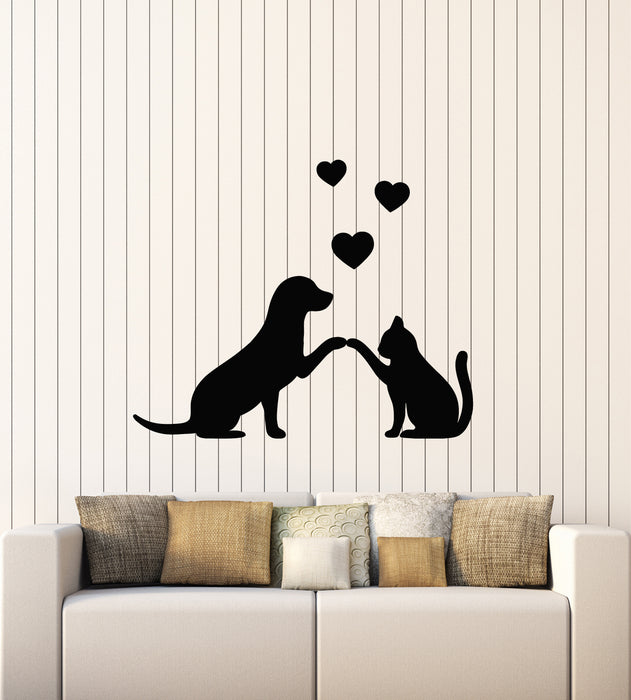 Vinyl Wall Decal Pets Love Home Animals Cat Dog Grooming Stickers Mural (g7350)