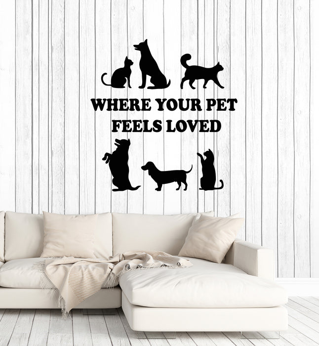 Vinyl Wall Decal Cute Pets Friendship Love Animals Phrase Stickers Mural (g3808)