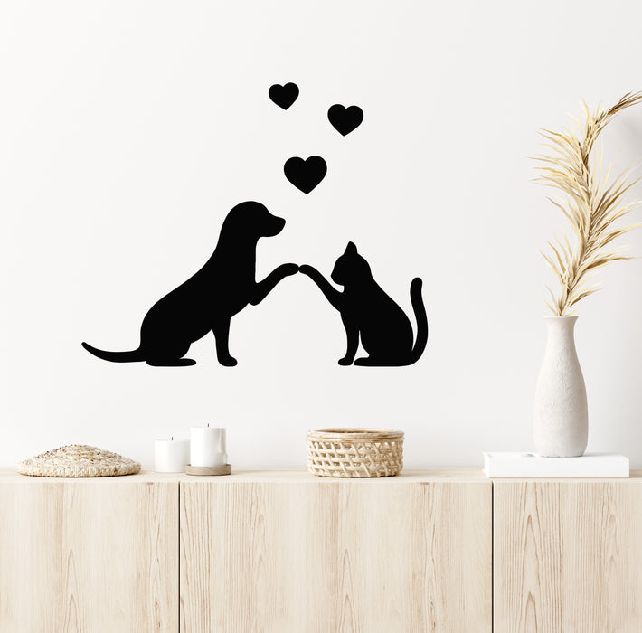Vinyl Wall Decal Pets Love Home Animals Cat Dog Grooming Stickers Mural (g7350)