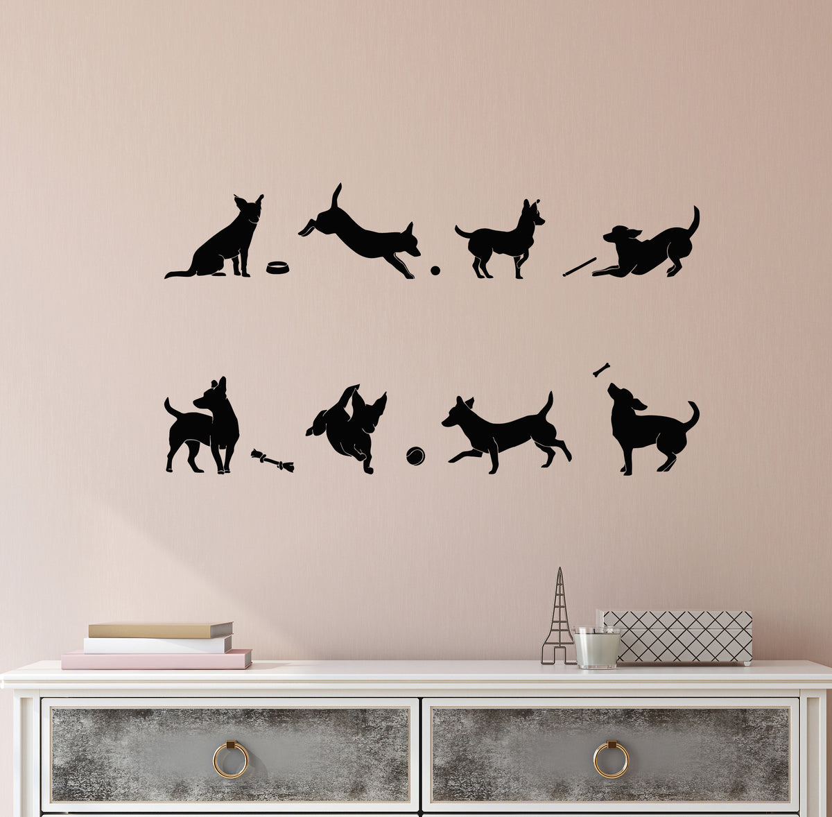 Vinyl Wall Decal Cute Dogs Pets Shop Interior Homa Animals Decor Stick ...