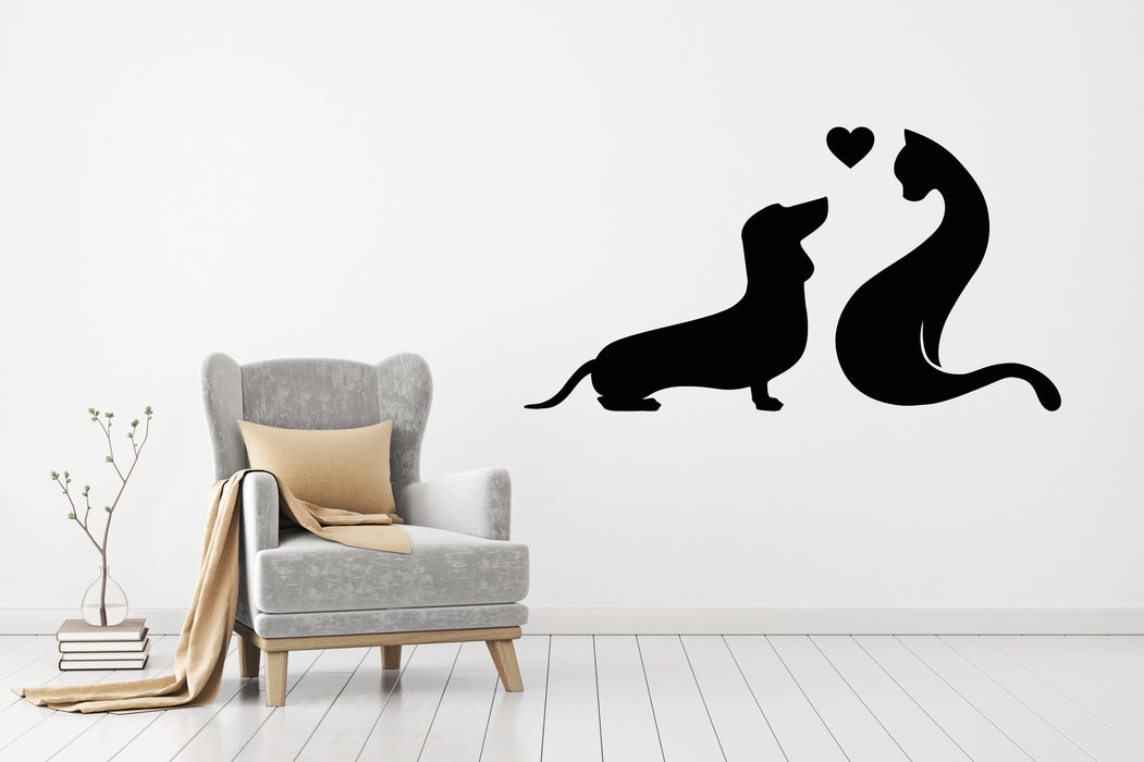 Vinyl Wall Decal Dachshund Dog Cat Pets Love Pet Shop Decor Stickers Mural (g8435)