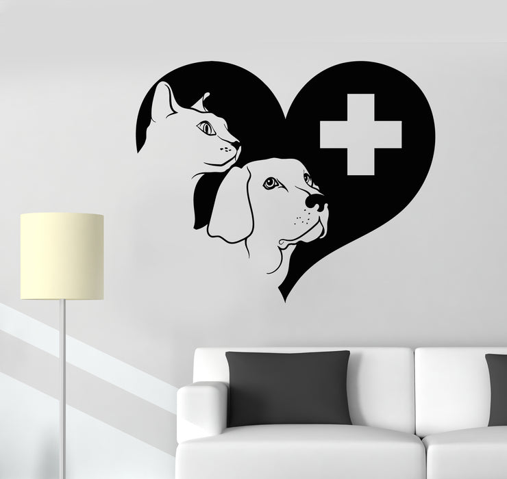 Vinyl Wall Decal Dog Cat Veterinary Clinic Pet Home Animals Stickers Mural (g6408)