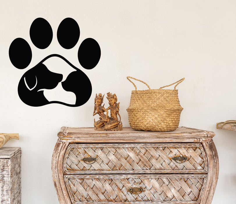 Vinyl Wall Decal Paw Print Pet Shop Grooming Care Cat Dog Stickers Mural (g7579)