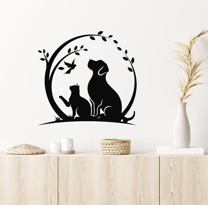 Vinyl Wall Decal Cat Dog House Animals Pet Shop Vet Clinic Stickers Mural (g4669)