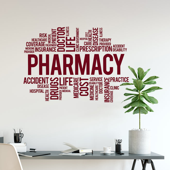 Autocollant mural en vinyle Pharmacie Medicare Santé Médecine Soins de santé Autocollants Mural (ig6458)