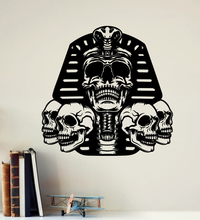 Pharaoh Skeleton Vinyl Wall Decal Ancient Egyptian Skulls Bones Stickers Mural (k191)