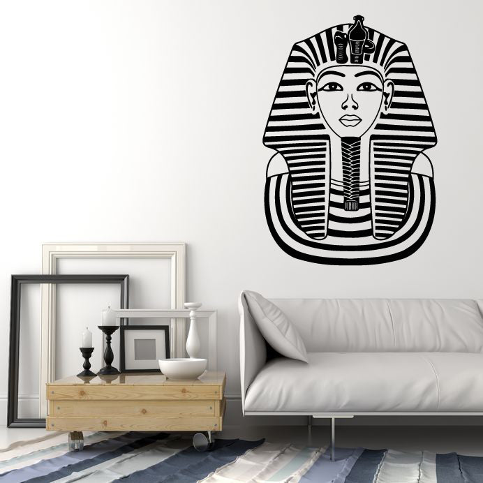 Autocollant mural en vinyle Masque d'or du pharaon Toutankhamon Autocollants anciens Mural (g5618)