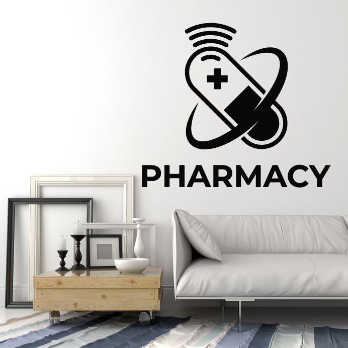 Vinyl Wall Decal Medicine Tablet Health Care Pharmacy Symbol Stickers Mural (g6718)