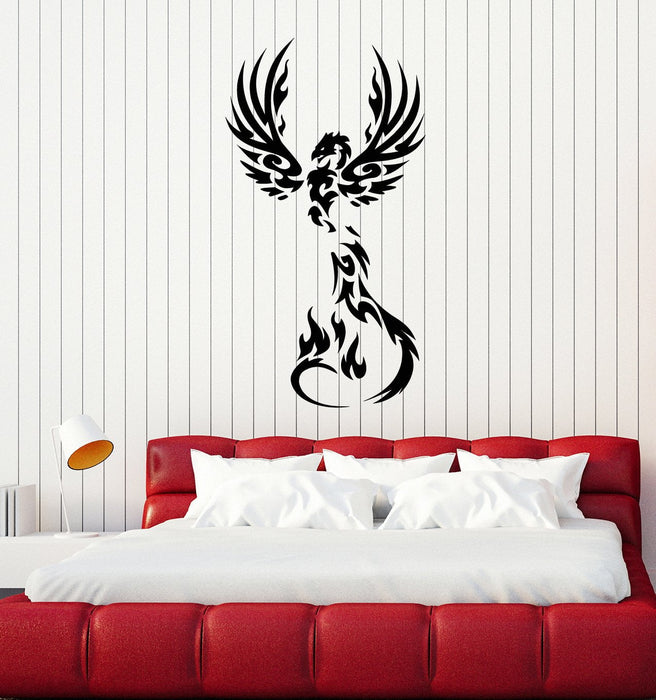Fire Phoenix Vinyl Wall Decal Fantasy Bird Myth Kids Room Art Stickers Mural (ig5299)