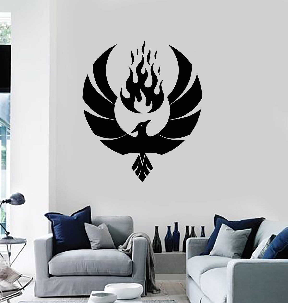 Vinyl Wall Decal Fire Phoenix Fantasy Bird Mythology Decor Stickers Mu ...
