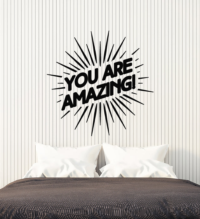 Vinyl Wall Decal Quotes Words You Are Amazing Word Inspirational Saying Stickers Mural (g1105)