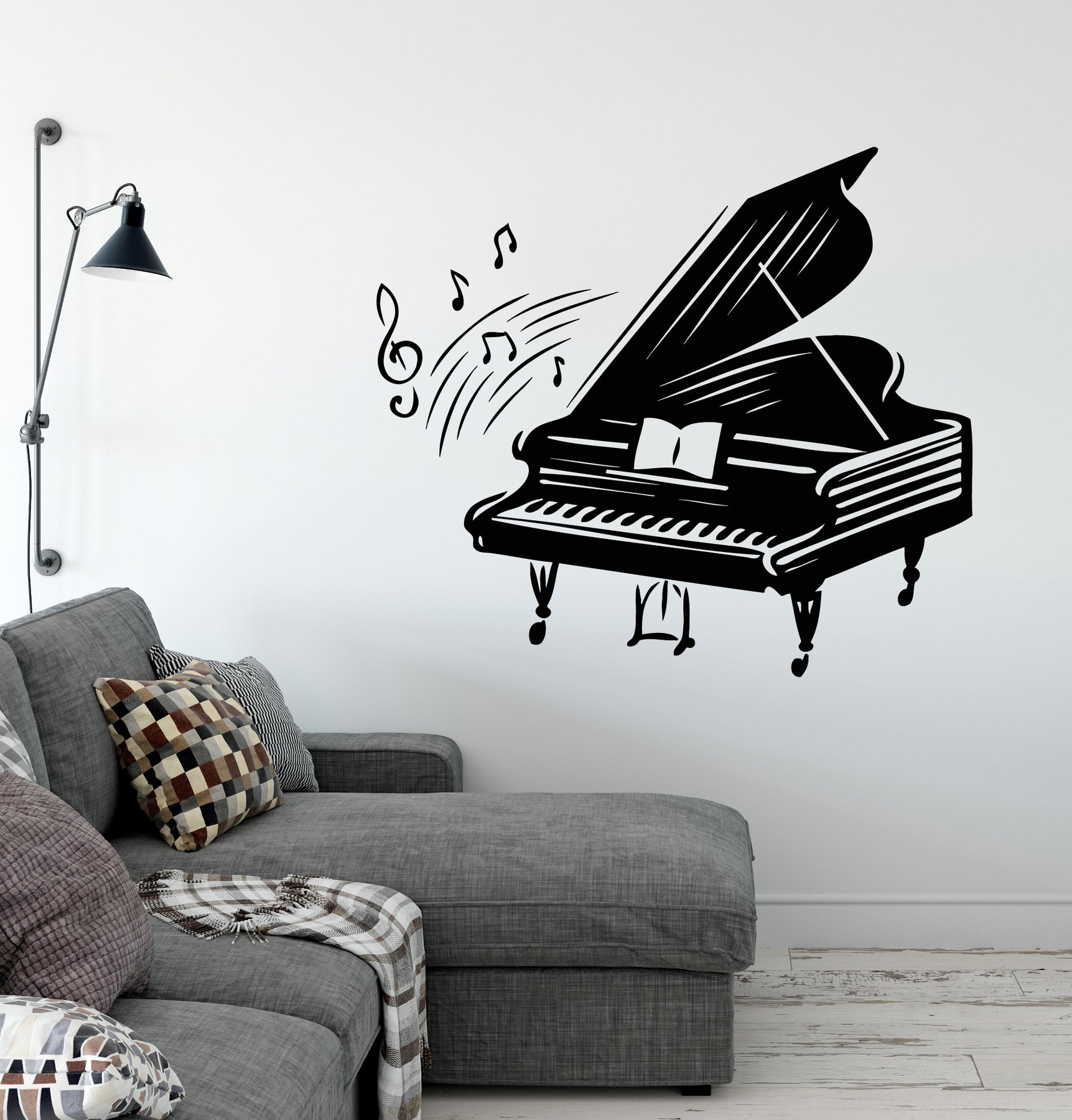 Autocollant mural pour piano Sticker autocollant musical, stickers musique  clavier