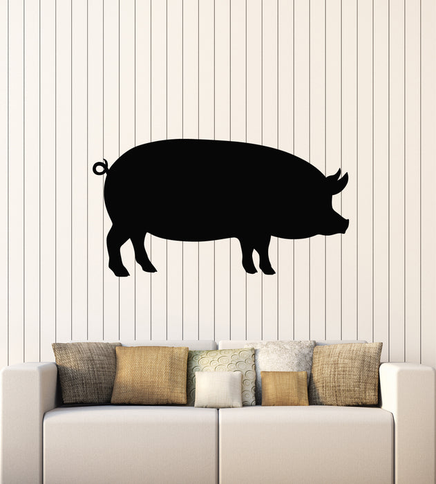 Vinyl Wall Decal Pig Butcher Shop Piggy Animal Farm Wild Boar Stickers Mural (g1482)