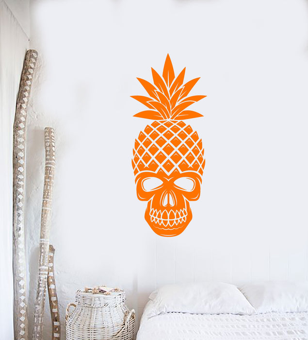 Виниловая наклейка на стену Череп Ананас Тропическое искусство Домашний интерьер Декор Наклейки Фреска (ig5685)