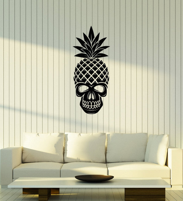 Виниловая наклейка на стену Череп Ананас Тропическое искусство Домашний интерьер Декор Наклейки Фреска (ig5685)