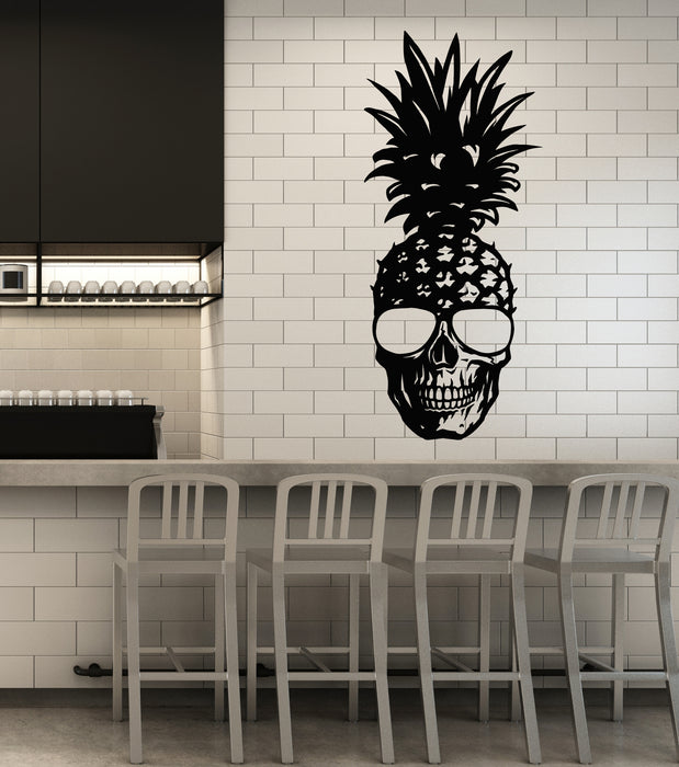 Vinyl Wall Decal Pineapple Exotic Fruit Skull Food Sunglasses Stickers Mural (g5217)