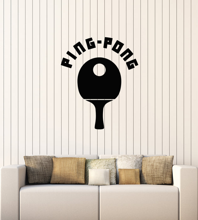 Vinyl Wall Decal Sports Tennis Ping-Pong Racket Game Room Stickers Mural (g4196)