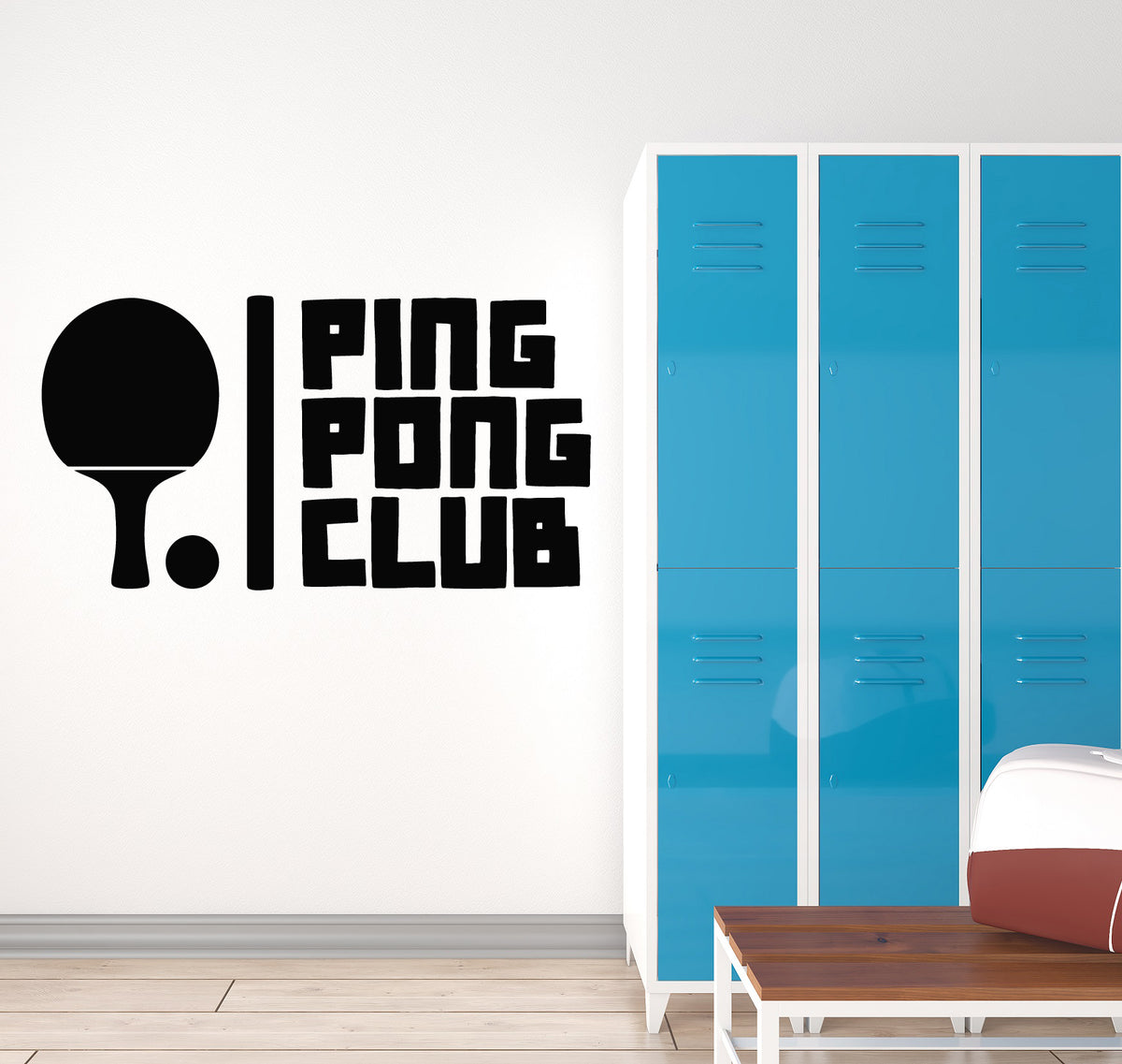 Vinyl Wall Decal Ping-Pong Club Sports Tennis Racket Game Stickers Mur ...