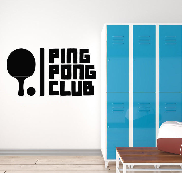 Vinyl Wall Decal Ping-Pong Club Sports Tennis Racket Game  Stickers Mural (g4197)