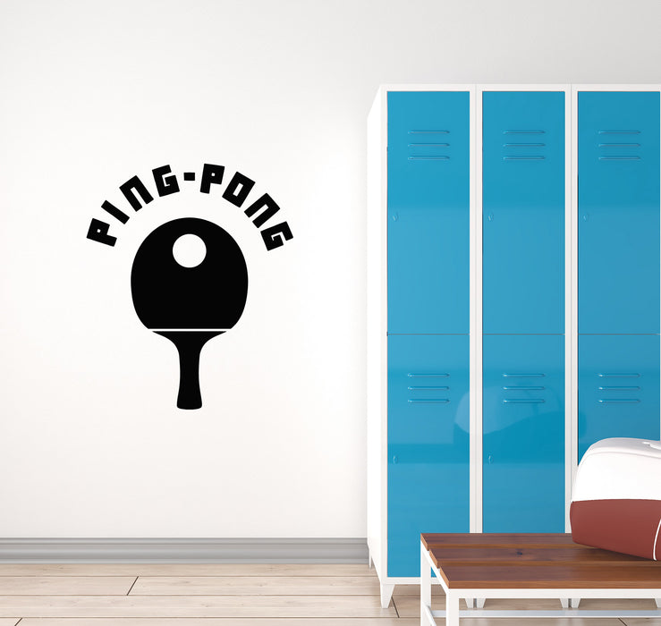 Vinyl Wall Decal Sports Tennis Ping-Pong Racket Game Room Stickers Mural (g4196)