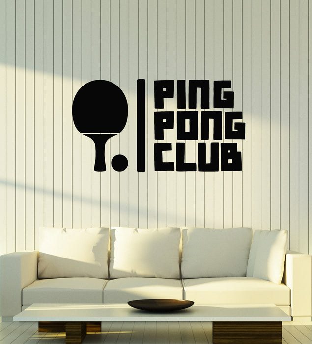 Vinyl Wall Decal Ping-Pong Club Sports Tennis Racket Game  Stickers Mural (g4197)