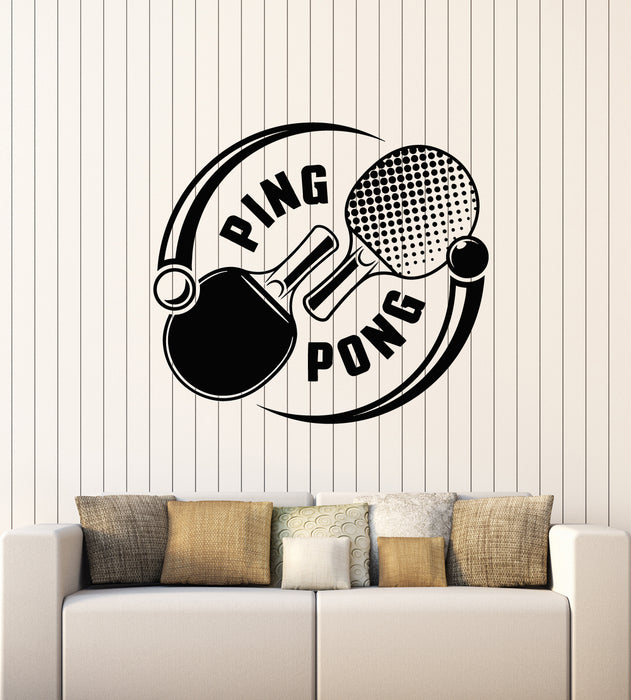 Виниловая наклейка на стену с изображением ракетки для пинг-понга, настольного тенниса, Олимпийских игр, настенных наклеек (g2171)