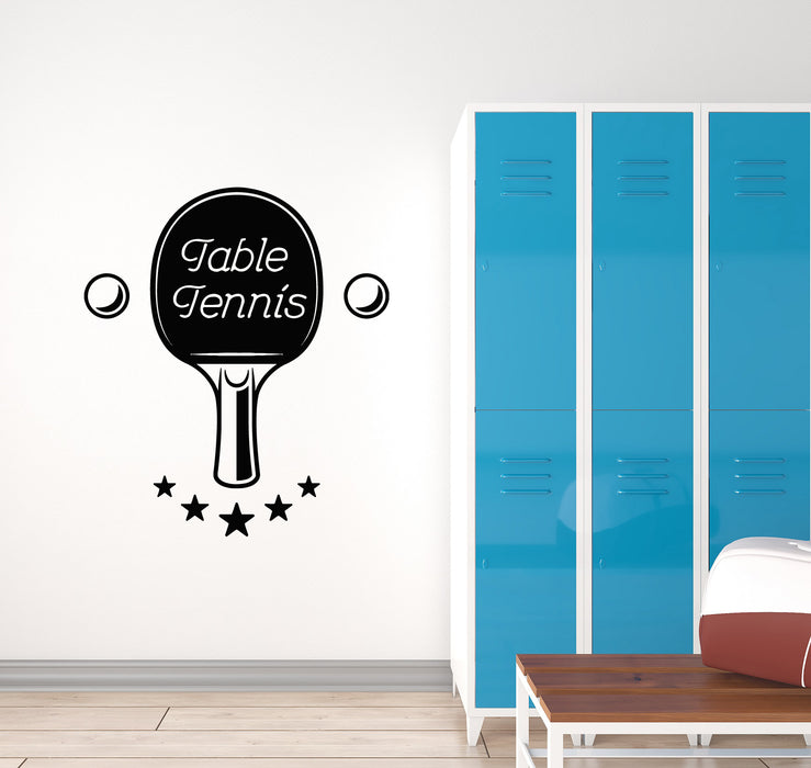 Vinyl Wall Decal Athlete Game Room Table Tennis Racket Sports Stickers Mural (g4032)