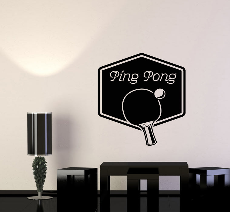 Vinyl Wall Decal Ping Pong Olympic Games Room Tennis Racket  Stickers Mural (g4034)