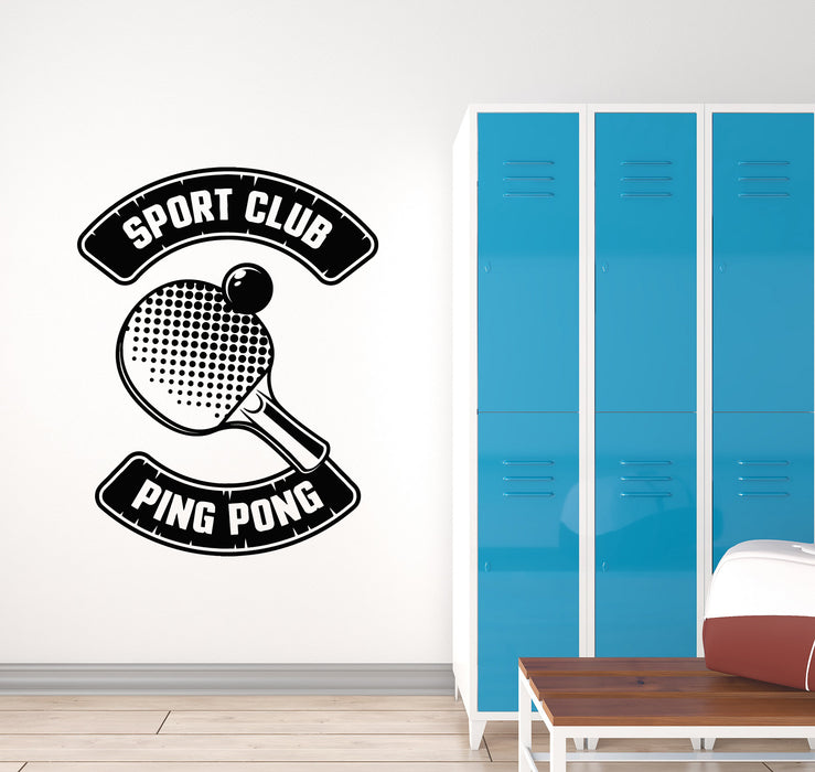Vinyl Wall Decal Tennis Rocket Ping Pong Game Sport Club Decor Stickers Mural (g4036)