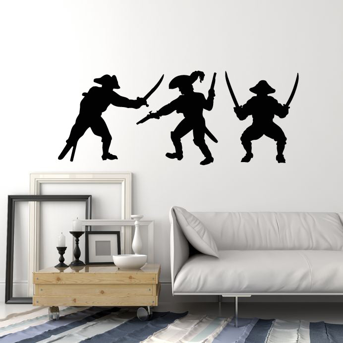 Vinyl Wall Decal Pirates Fight Bandit Nautical Style Kids Room Stickers Mural (g2131)