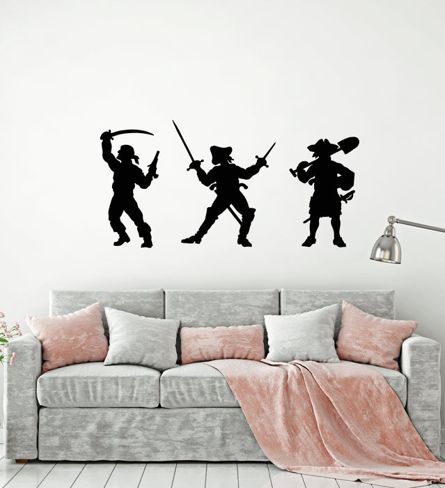 Vinyl Wall Decal Sea Bandit Pirate Sword Shovel Nautical Style Boy Room Stickers Mural (g2130)