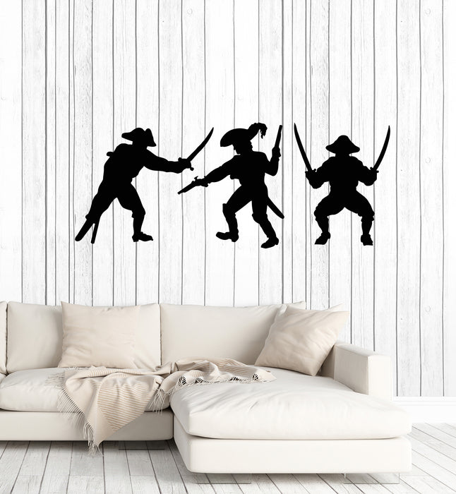 Vinyl Wall Decal Pirates Fight Bandit Nautical Style Kids Room Stickers Mural (g2131)