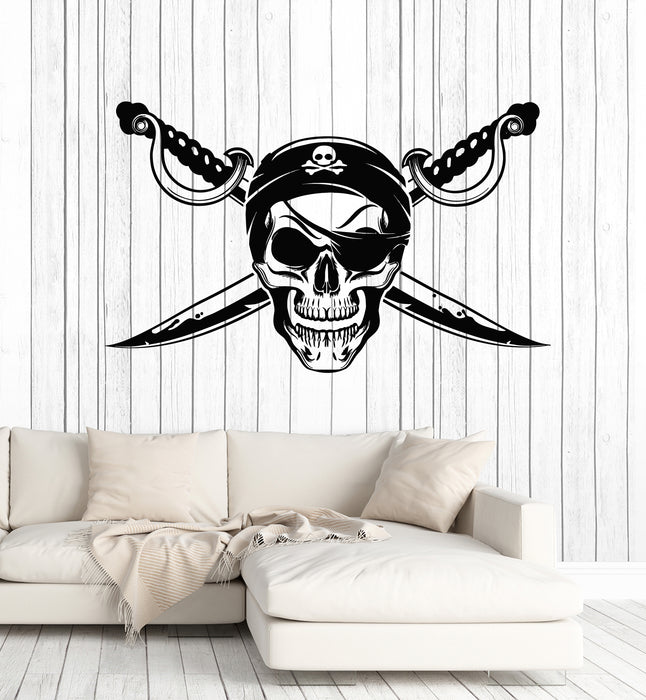 Vinyl Wall Decal Sea Bandits Pirate Symbols Skull And Bones Stickers Mural (g2397)