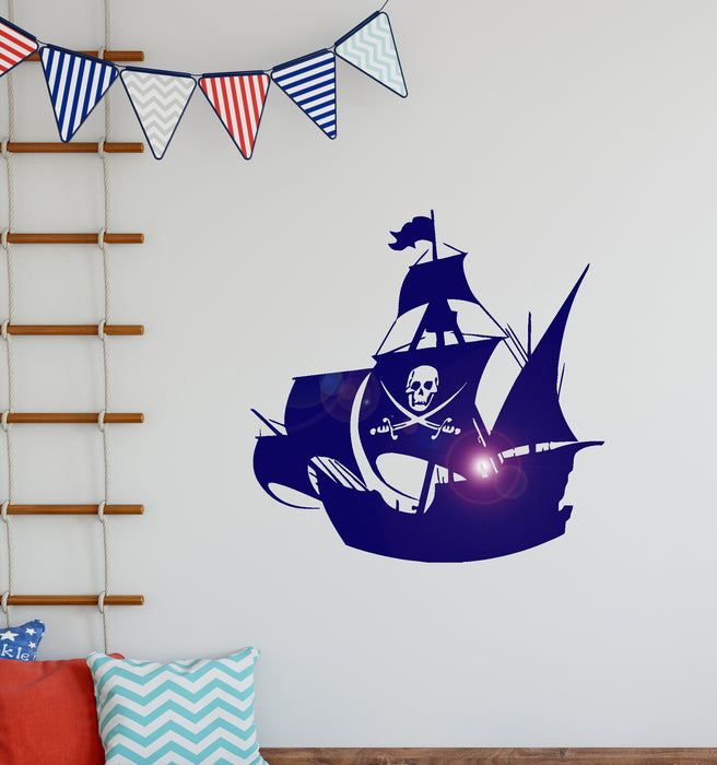 Pirate Ship Vinyl Wall Decal for Kids Room Baby Nursery Stickers Mural (ig516)