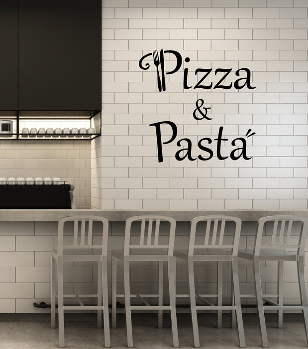Vinyl Wall Decal Pizza Pasta Words Italian Restaurant Decor Idea Stickers Mural (ig6020)