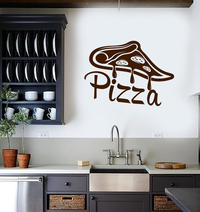 Vinyl Wall Decal Pizza Slice Pizzeria Italian Restaurant Kitchen Dining Room Interior Stickers Mural (ig5841)