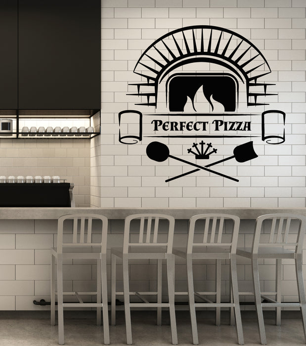 Vinyl Wall Decal Perfect Pizza Pizzeria Store Bakery Oven Italian Cuisine Stickers Mural (g1976)