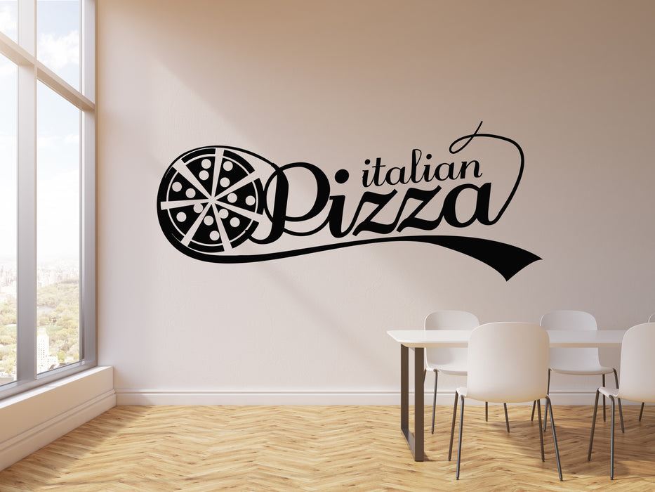 Vinyl Wall Decal Italian Pizza Hot Food Store Pizzeria Tasty Menu Stickers Mural (g2317)