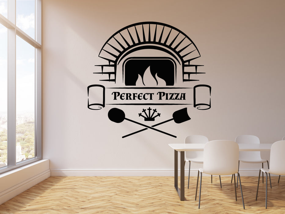 Vinyl Wall Decal Perfect Pizza Pizzeria Store Bakery Oven Italian Cuisine Stickers Mural (g1976)